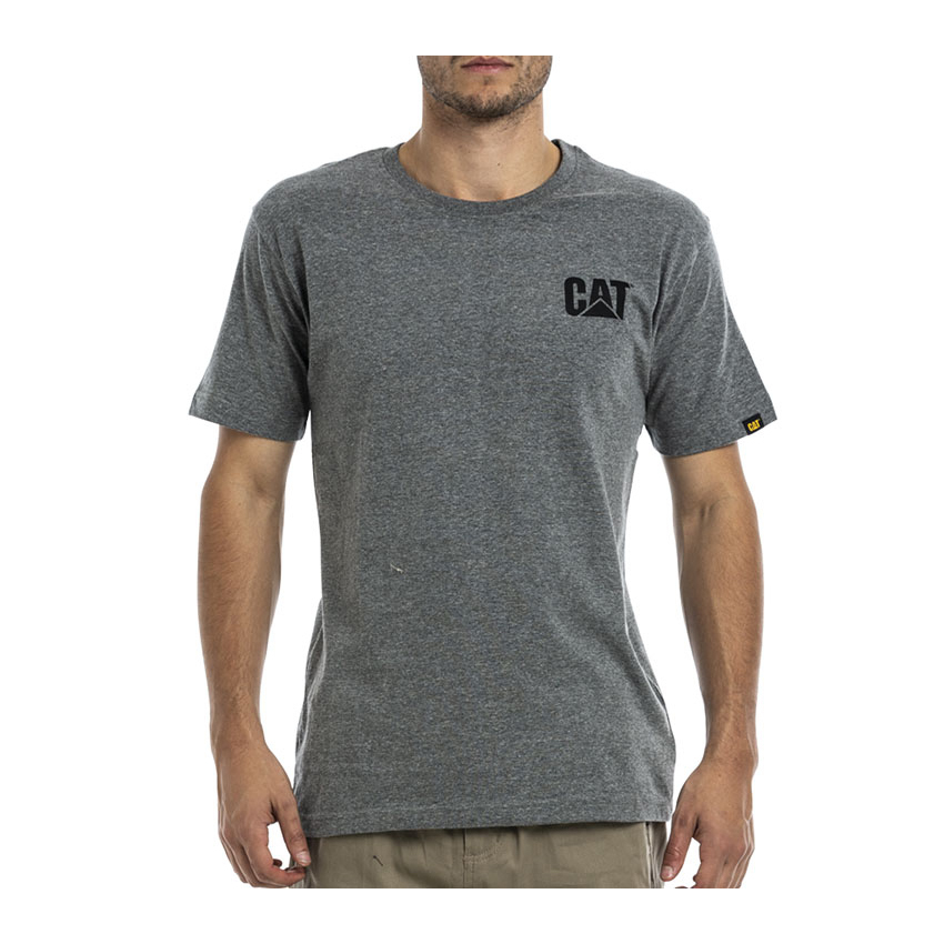 Caterpillar Trademark - Mens T-Shirts - Grey - NZ (037ZXOWFE)